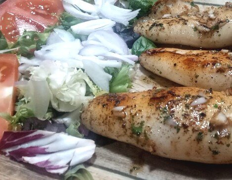 Calamares a la plancha en Palamós